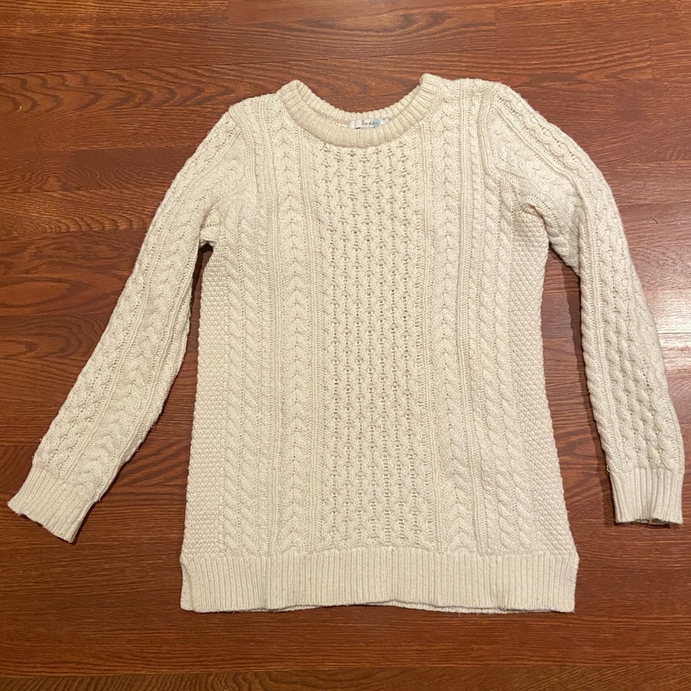 Off white wool fisherman sweater